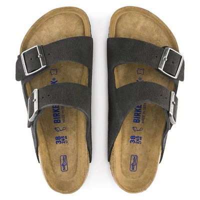 Birkenstock Arizona Soft Footbed Suede Leather Velvet Gray Unisex Sandal 5