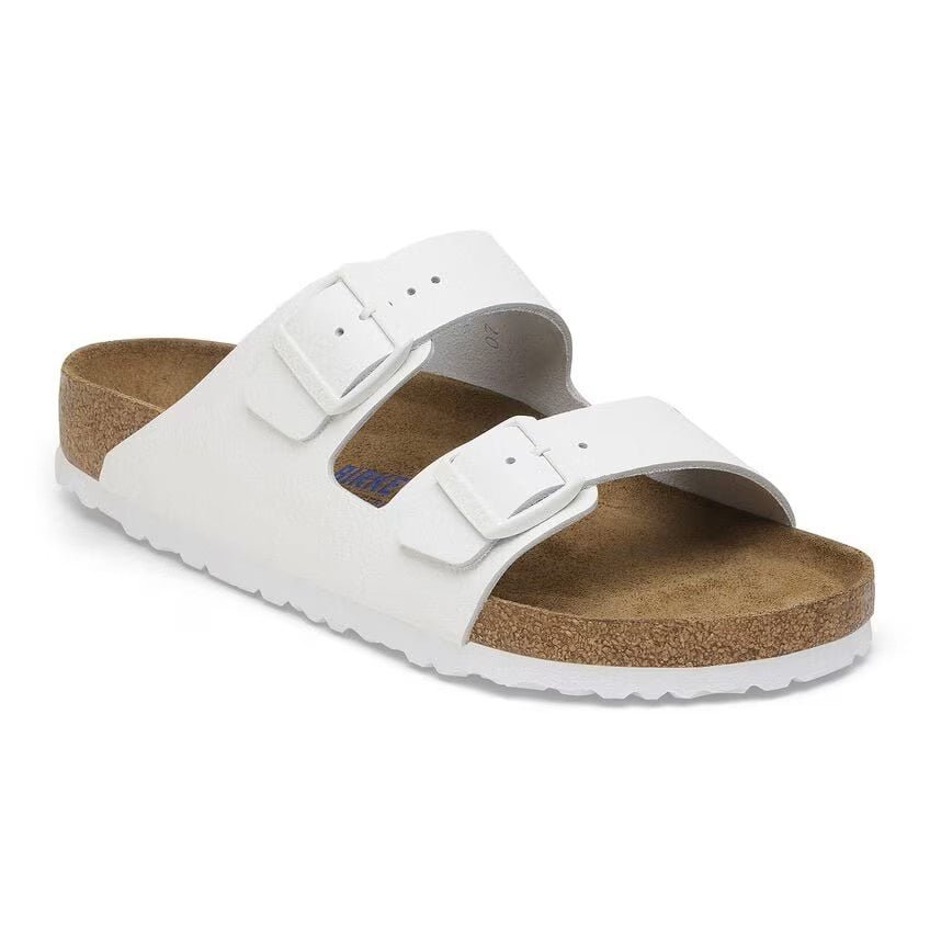 Birkenstock Arizona Soft Footbed White Leather Unisex Sandal - Unisex SandalsBirkenstock