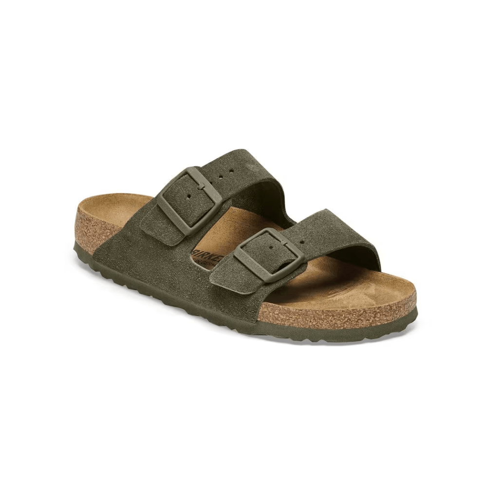 Birkenstock Arizona Suede Unisex Leather Sandals - Thyme 1025720 2