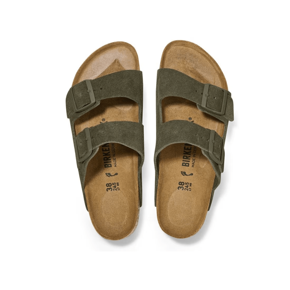 Birkenstock Arizona Suede Unisex Leather Sandals - Thyme 1025720 5