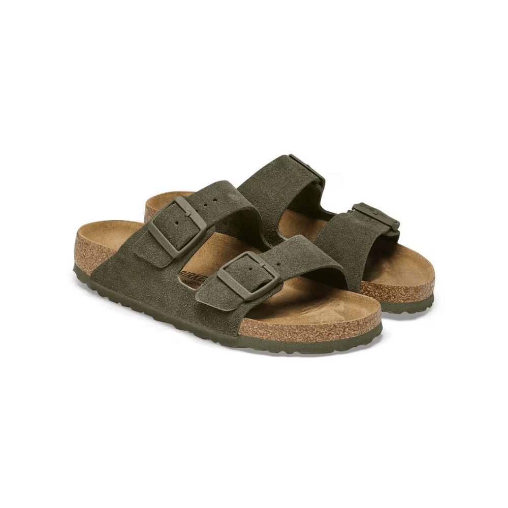 Birkenstock Arizona Suede Unisex Leather Sandals - Thyme 1025720 3
