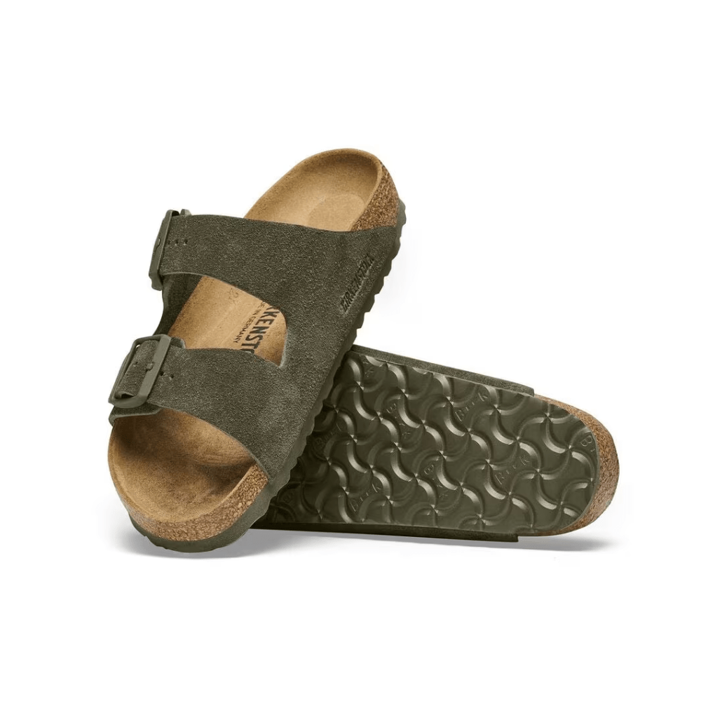Birkenstock Arizona Suede Unisex Leather Sandals - Thyme 1025720 4