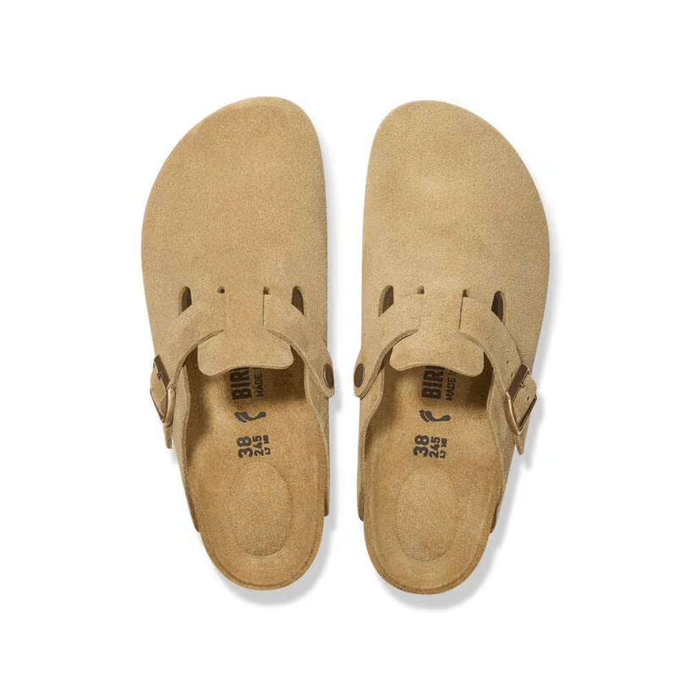 Birkenstock Boston BS Suede Unisex Sandals - Latte Cream 5