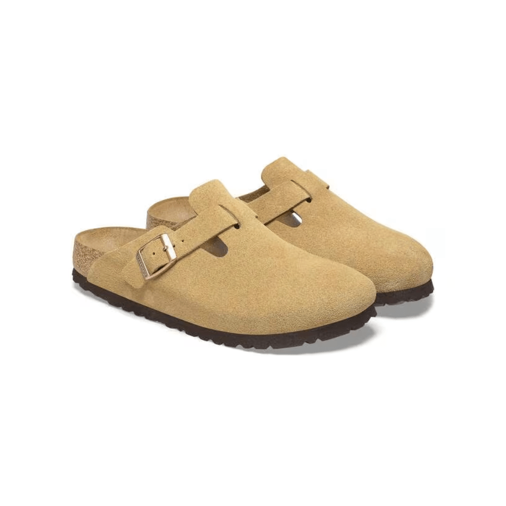Birkenstock Boston BS Suede Unisex Sandals - Latte Cream 3