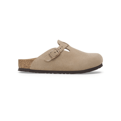 Birkenstock Boston Kids Unisex Suede Leather Clog Taupe - Side View