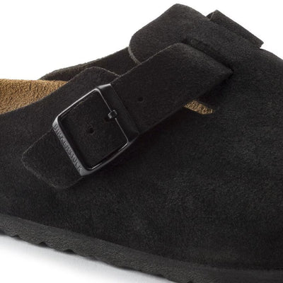 Birkenstock Boston Soft Footbed Suede Black Unisex Clog Sandal 5