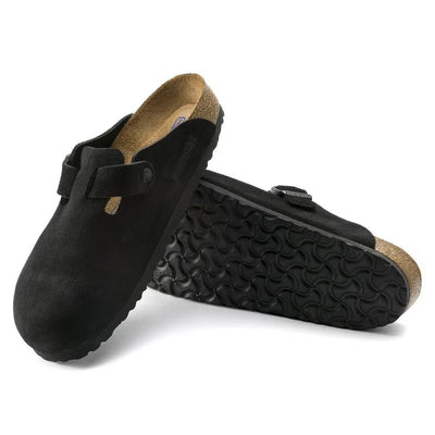 Birkenstock Boston Soft Footbed Suede Black Unisex Clog Sandal 4