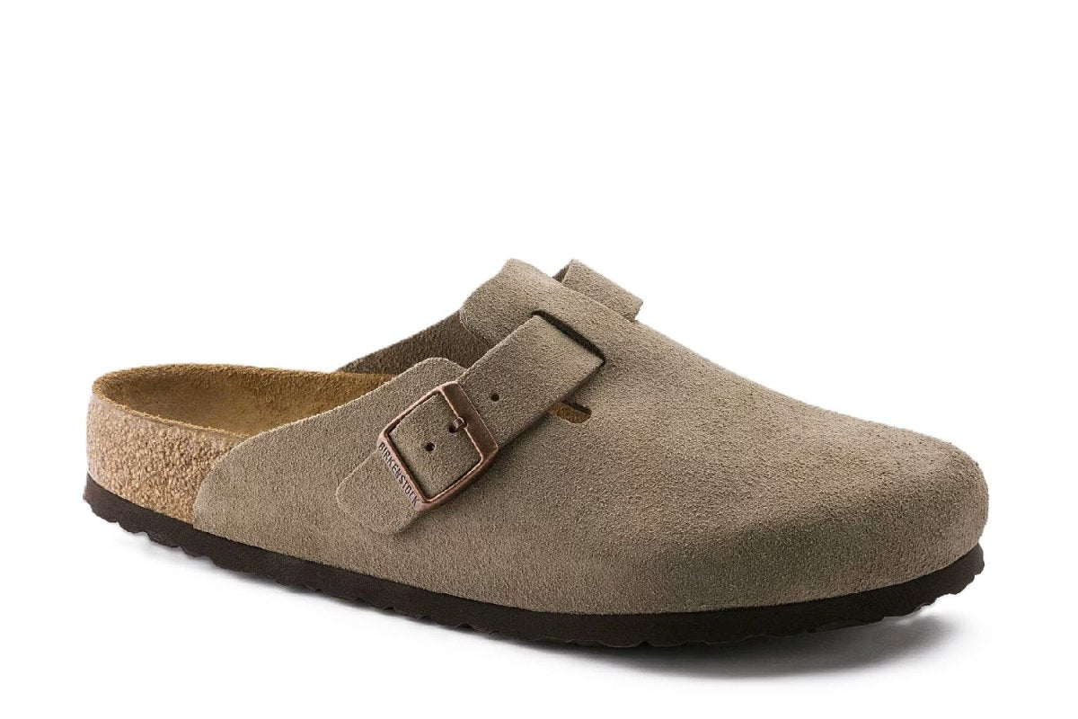 Birkenstock Boston Soft footbed Suede Leather Taupe Unisex Clog Sandal - Unisex SandalsBirkenstock