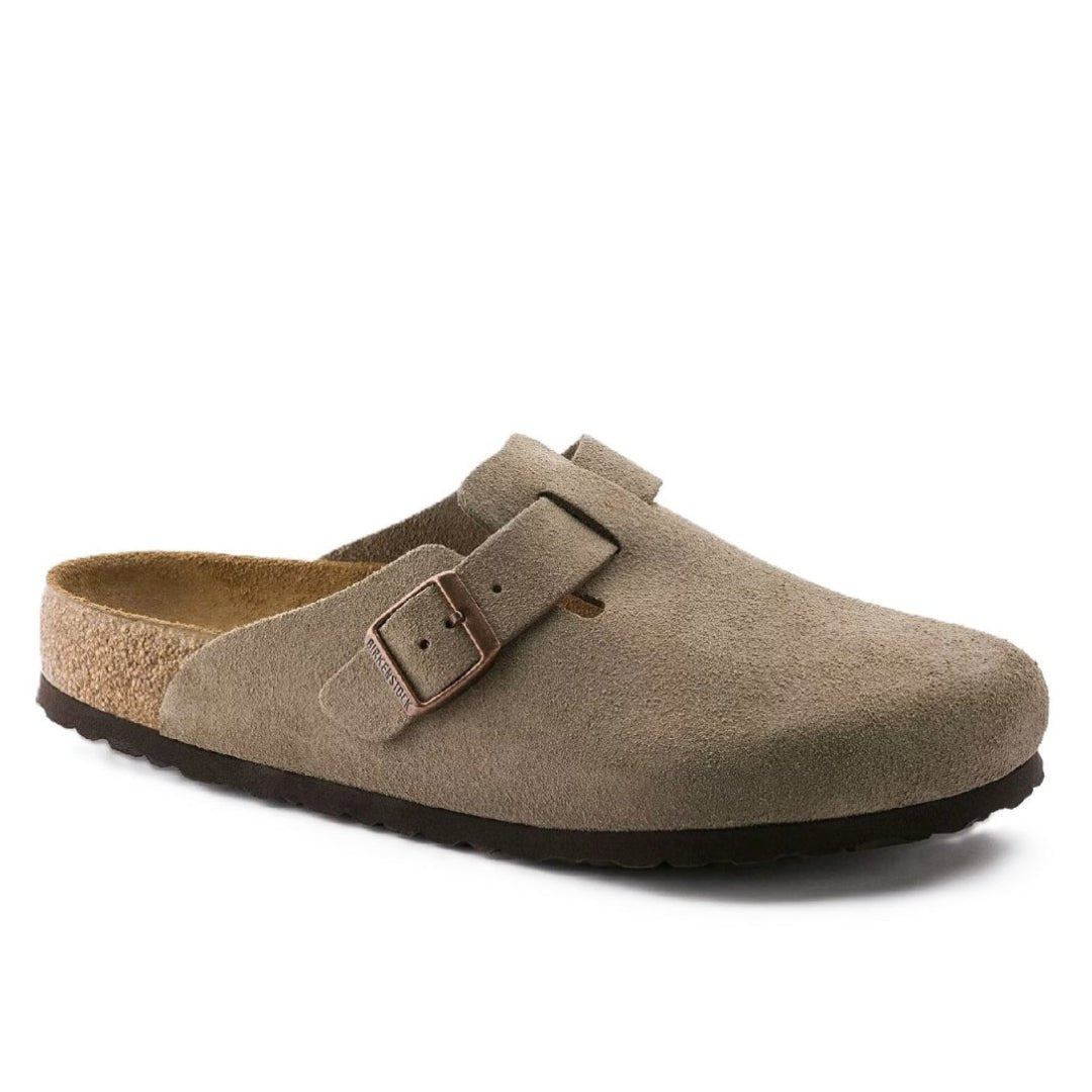 Birkenstock Boston Soft footbed Suede Leather Taupe Unisex Clog Sandal - Unisex SandalsBirkenstock