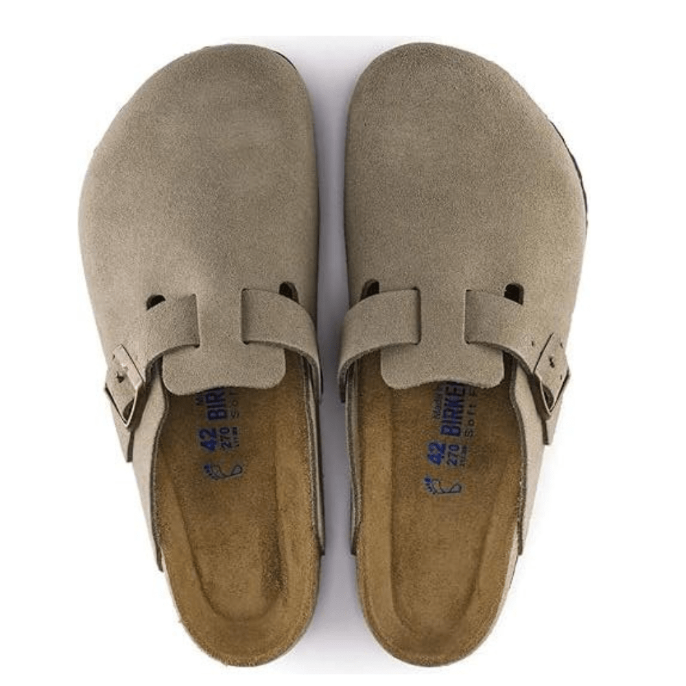 Birkenstock Boston Soft footbed Suede Leather Unisex Clog Sandal - Taupe 4