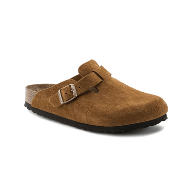 Birkenstock Boston Soft Footbed Unisex Suede Leather Clog Sandals Mink 2