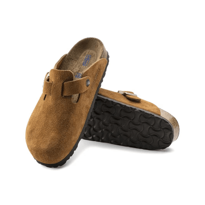 Birkenstock Boston Soft Footbed Unisex Suede Leather Clog Sandals Mink 5