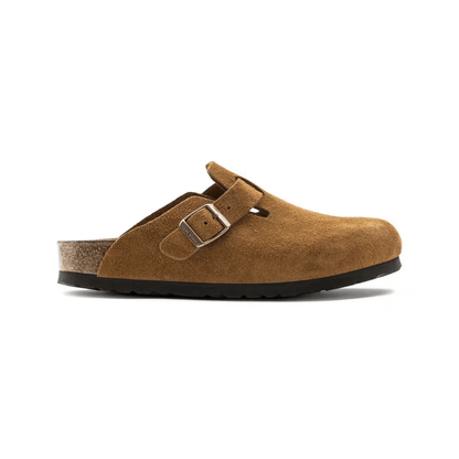 Birkenstock Boston Soft Footbed Unisex Suede Leather Clog Sandals Mink 1