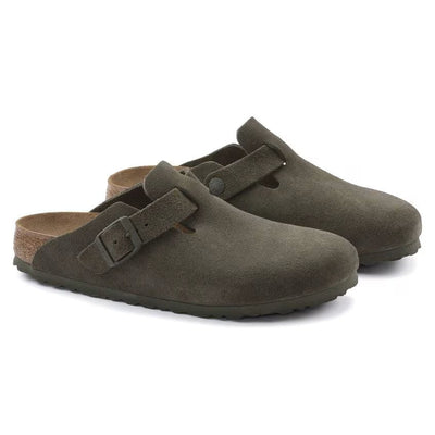 Birkenstock Boston Soft footbed Suede Leather Clog - Thyme 4