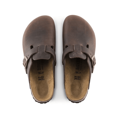 Birkenstock Boston Unisex Oiled Leather Clog Sandals - Habana 4