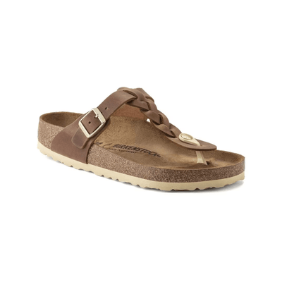 Birkenstock Gizeh Btaid Cognac Oil - Leather Unisex Sandal 2