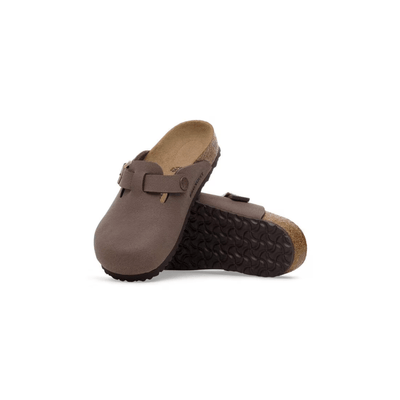 Birkenstock Kids Boston Birko - Flor Nubuck Clog Sandals - Mocca 5