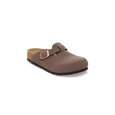 Birkenstock Kids Boston Birko - Flor Nubuck Clog Sandals - Mocca 1