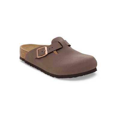 Birkenstock Kids Boston Unisex Birkibuc Clog Mocha - Front View closed-toe design