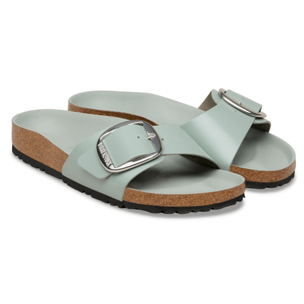 Birkenstock Madrid Big Buckle Patent Leather Sandals – Pure Sage 4