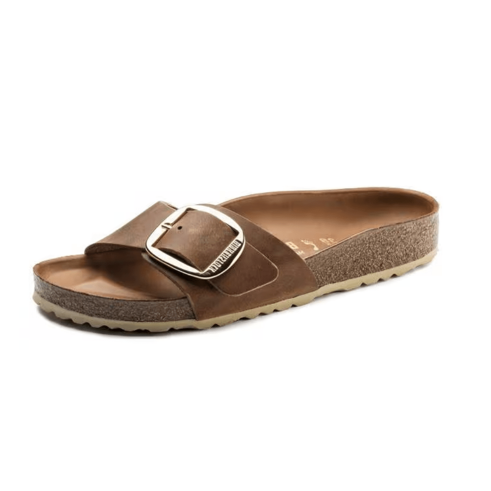 Birkenstock Madrid Big Buckle Sandals – Cognac Oiled Leather (Narrow Fit) 4