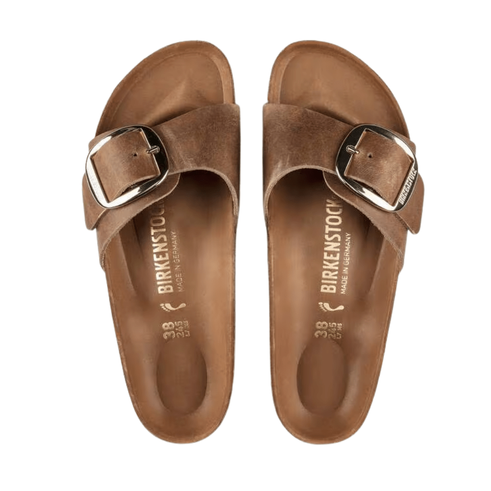 Birkenstock Madrid Big Buckle Sandals – Cognac Oiled Leather (Narrow Fit) 2