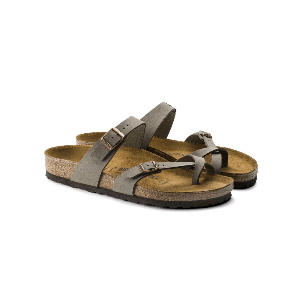 Birkenstock Mayari Birkibuc Stone Unisex Hard Footbed Sandals 4