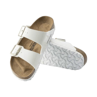 Birkenstock Unisex Arizona Birko Flor Sandals - Patent White 4