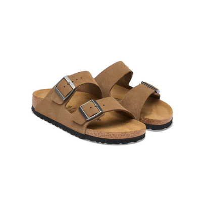 Birkenstock Unisex Arizona BS Suede Leather Sandals - Dark Tea