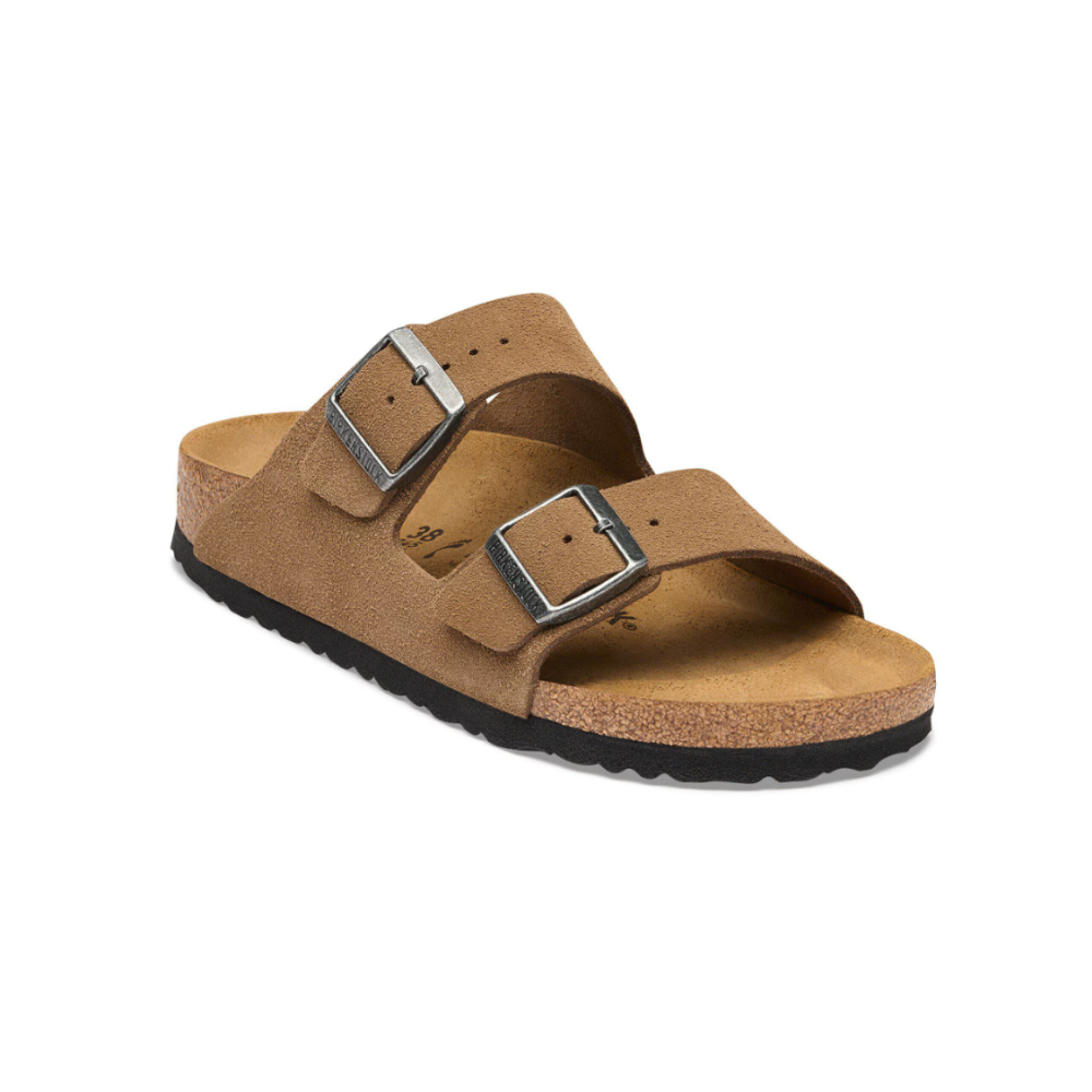 Birkenstock Unisex Arizona BS Suede Leather Sandals - Dark Tea