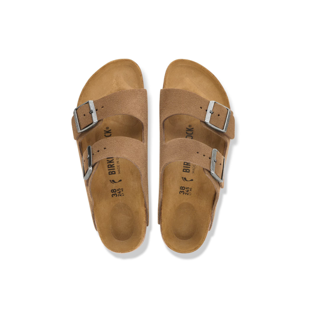 Birkenstock Unisex Arizona BS Suede Leather Sandals - Dark Tea
