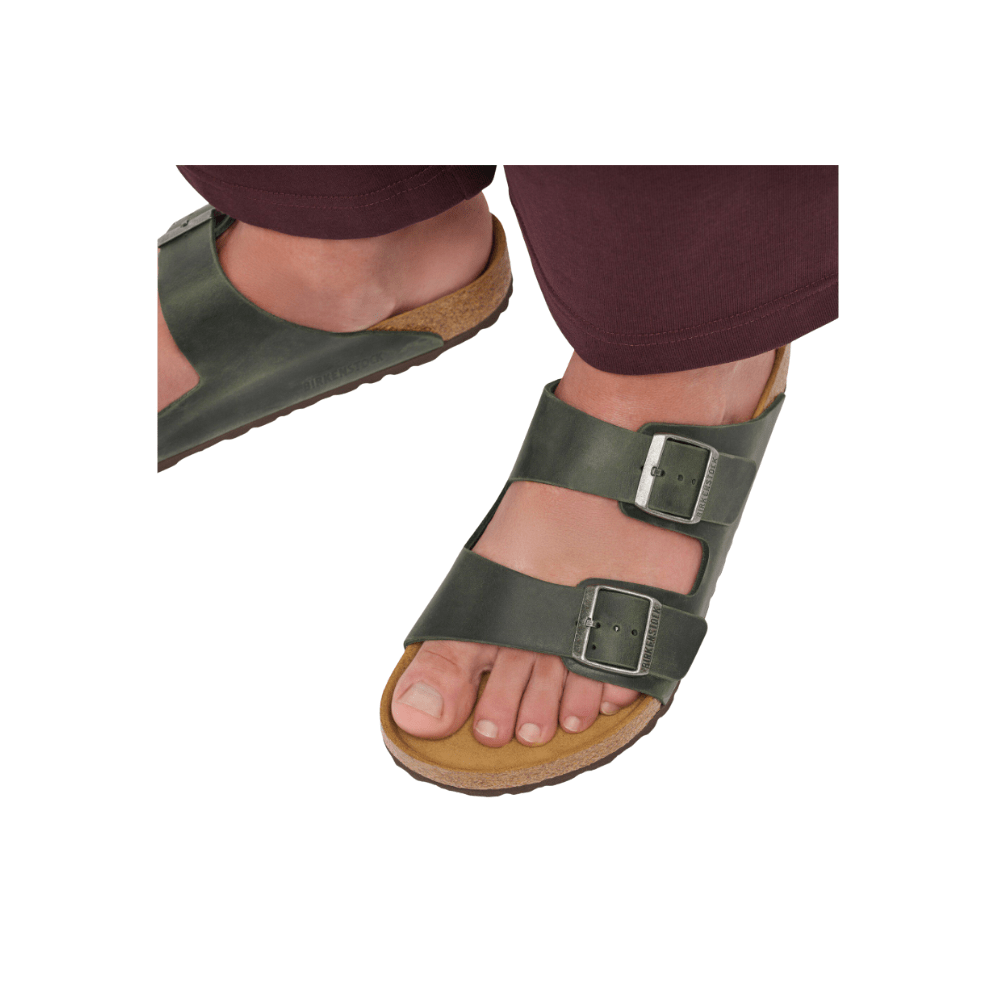 Birkenstock Unisex Arizona Oiled Leather Sandal – Thyme 5