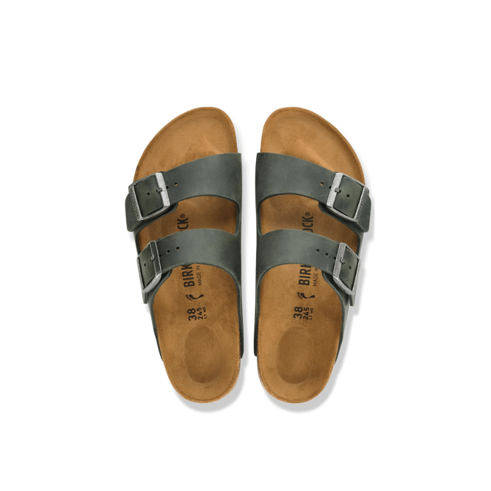 Birkenstock Unisex Arizona Oiled Leather Sandal – Thyme 7