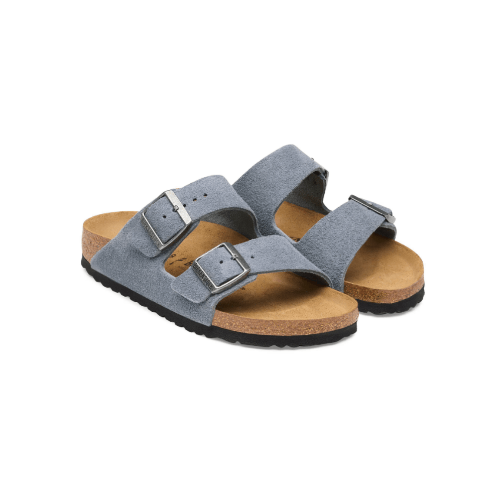 Birkenstock Unisex Arizona Sandal – Stone Blue Suede Leather 6