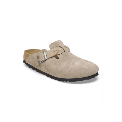 Birkenstock Unisex Boston Braided Suede Leather Clog Sandals - Taupe 2