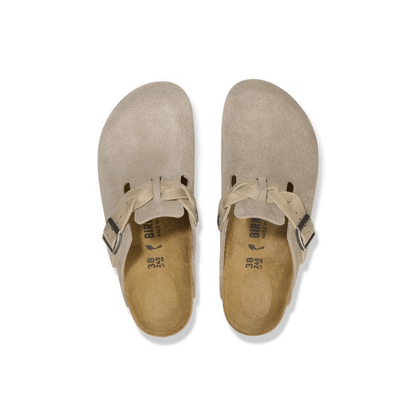 Birkenstock Unisex Boston Braided Suede Leather Clog Sandals - Taupe 4