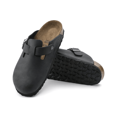 Birkenstock Unisex Boston BS Oiled Leather Clog Sandal - Black 5
