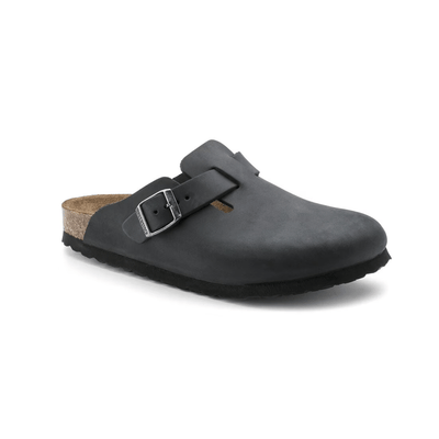 Birkenstock Unisex Boston BS Oiled Leather Clog Sandal - Black 2