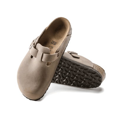 Birkenstock Unisex Boston BS Oiled Leather Clog Sandals Tabacco Brown 4