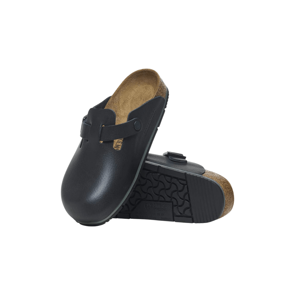 Birkenstock Unisex Boston PRO Natural Leather Clog - Black 3