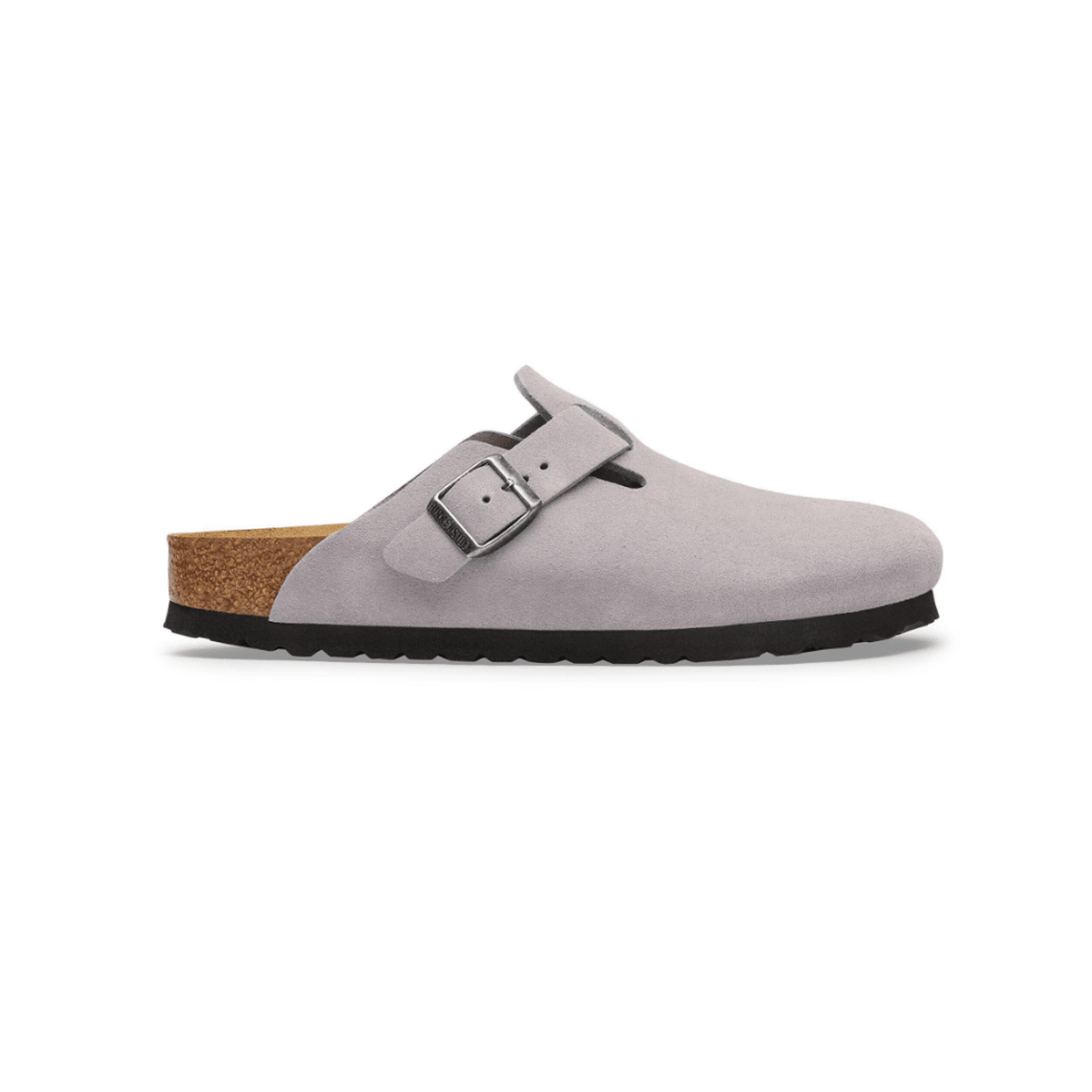 Birkenstock Unisex Boston Soft Footbed Suede Leather Clog – Lavender Sky 1
