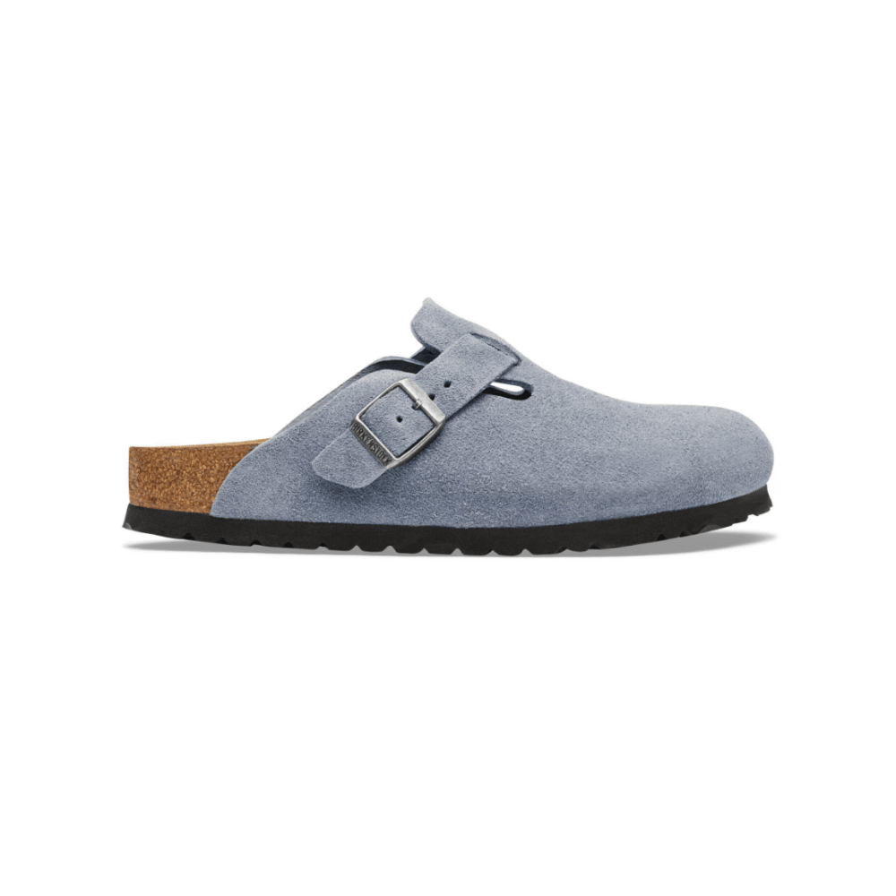 Birkenstock Unisex Boston Suede Leather Clog – Stone Blue 1