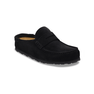 Birkenstock Unisex Naples Wrapped Suede Leather Clogs - Black 6