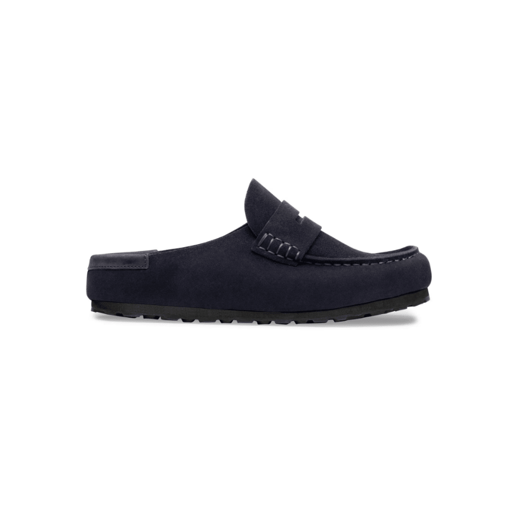 Birkenstock Unisex Naples Wrapped Suede Nubuck Clogs - Midnight Blue 1
