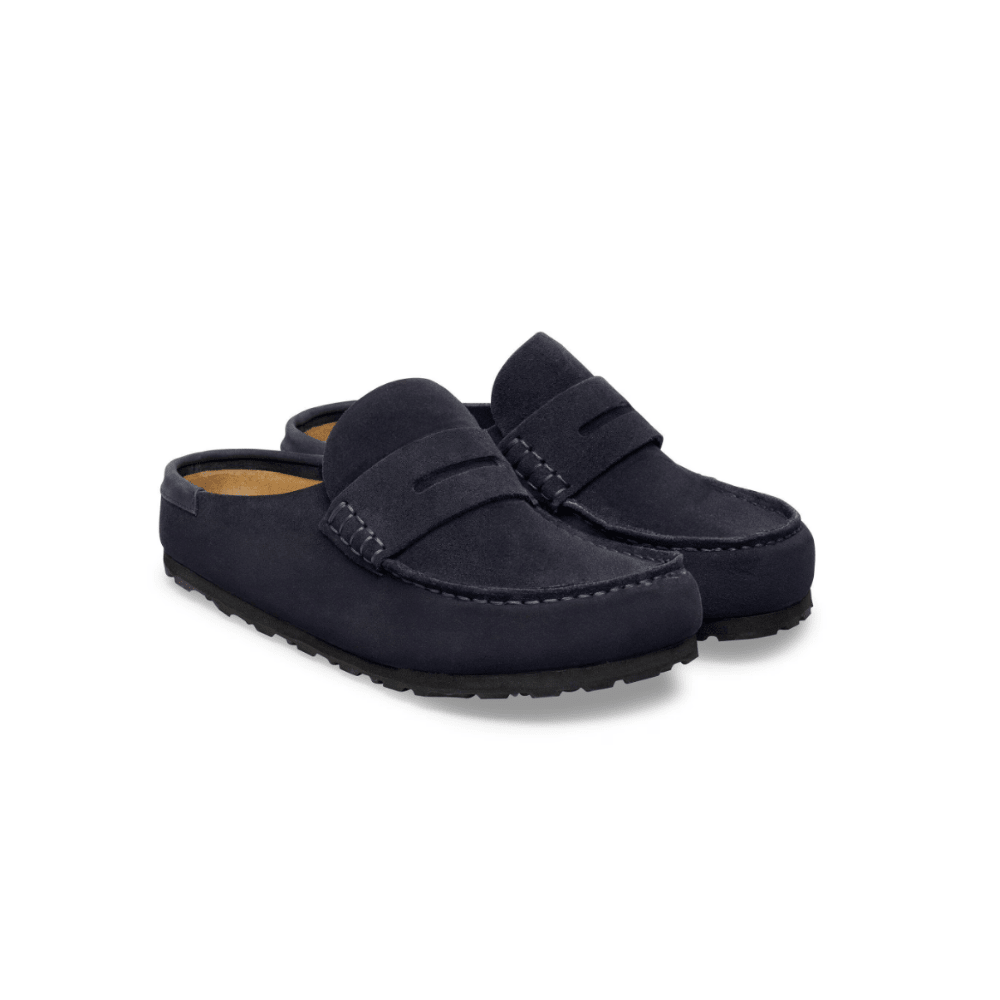 Birkenstock Unisex Naples Wrapped Suede Nubuck Clogs - Midnight Blue 4