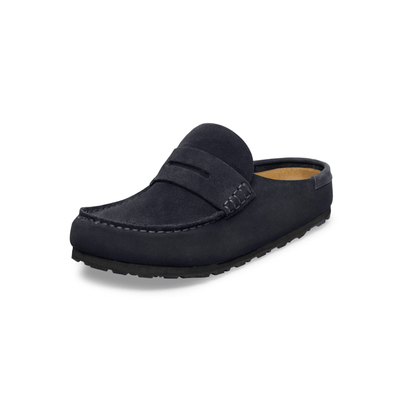 Birkenstock Unisex Naples Wrapped Suede Nubuck Clogs - Midnight Blue 6