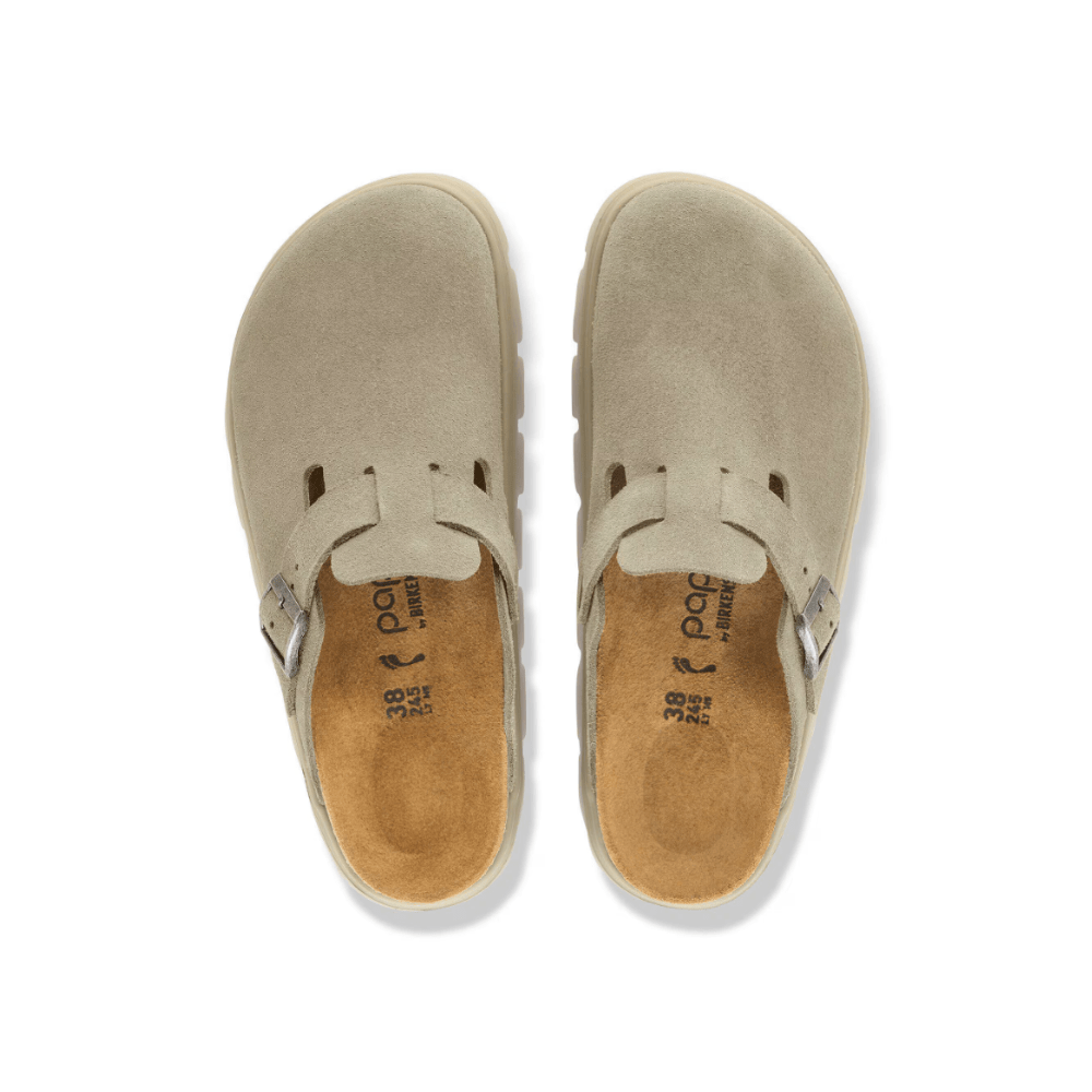 Birkenstock Women's Boston Chunky Suede Leather Clogs - Taupe 7