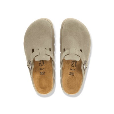 Birkenstock Women's Boston Chunky Suede Leather Clogs - Taupe 7