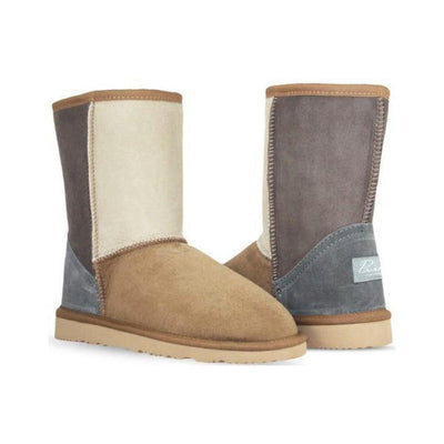 Burlee Women's Mid Tricolor Sheepskin Boot – Warm & Stylish 2