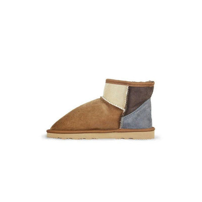 Burlee Women's Sheepskin Boot Mid Tricolor – Warm & Stylish, Moisture-Wicking and Breathable 3